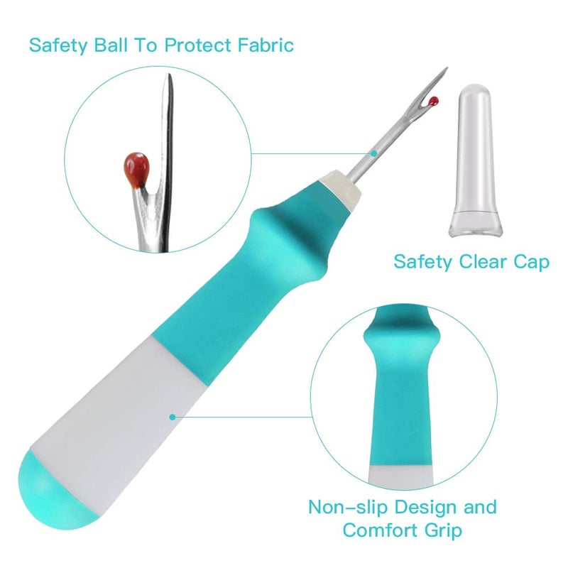 Lhedon Seam Ripper 3 PCS, Seam Rippers for Sewing, Ergonomic Grip, Colorful Large Thread Stitch Remover Tool Handy Stitch Rippers for Sewing Crafting Removing Hems and Seamsï¼ŒChristmas Gifts - Image 3